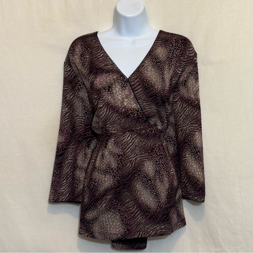 E-24 East 5th PLUS SIZE 1X‎ Pink & Black 1/2 Sleeve Pullover Blouse